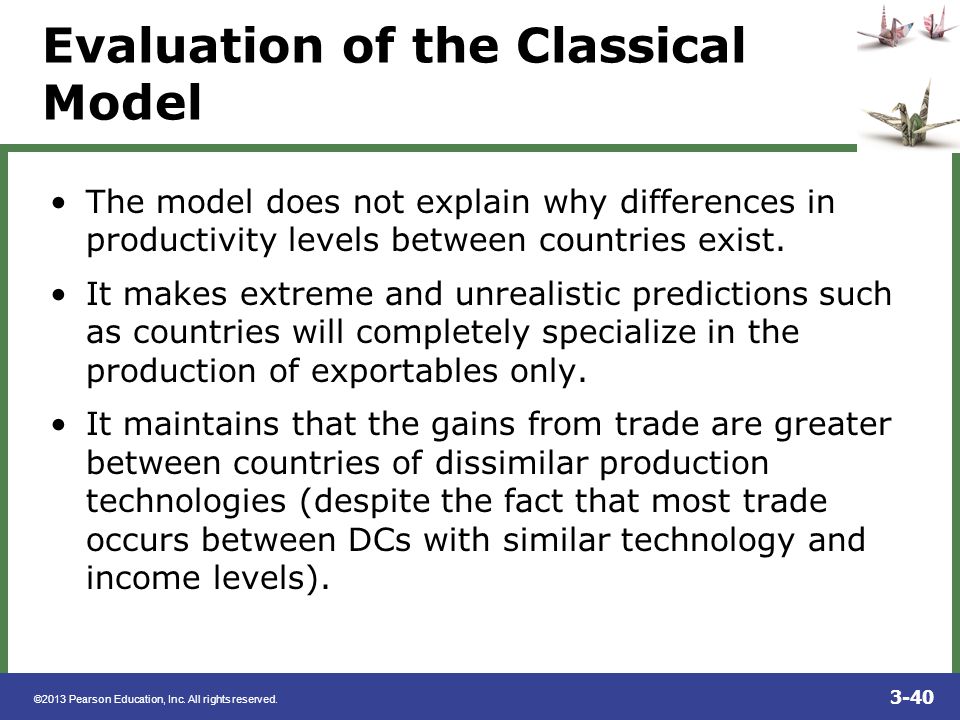 Evaluation of the Classical Model