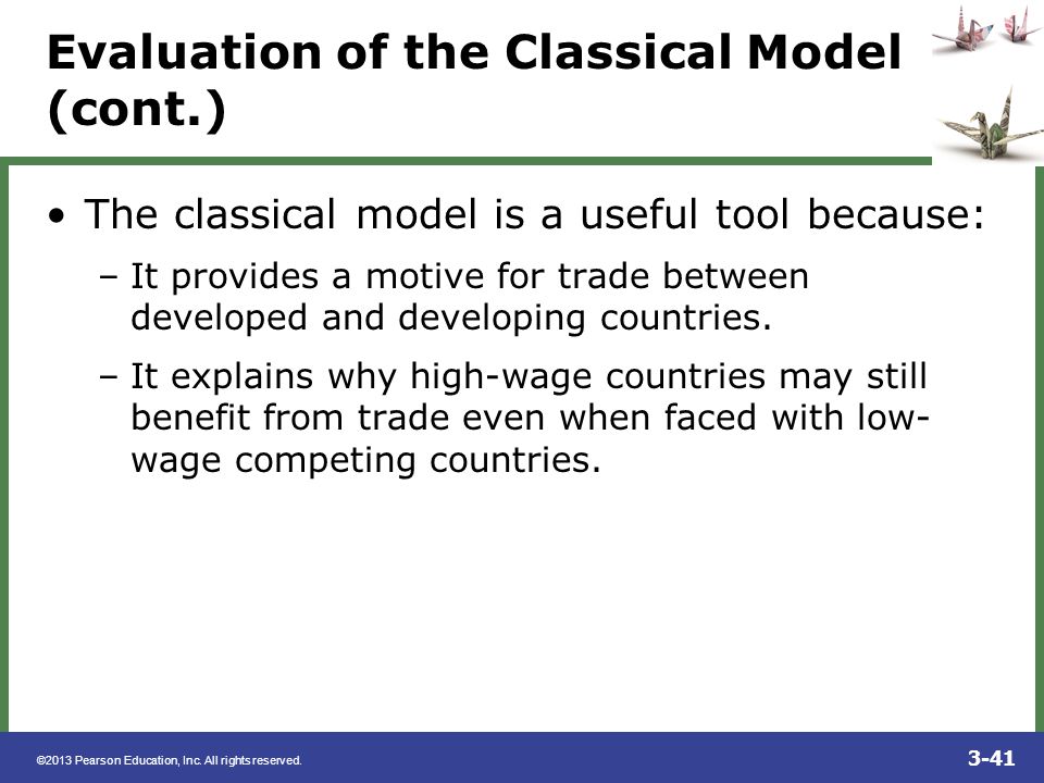 Evaluation of the Classical Model (cont.)