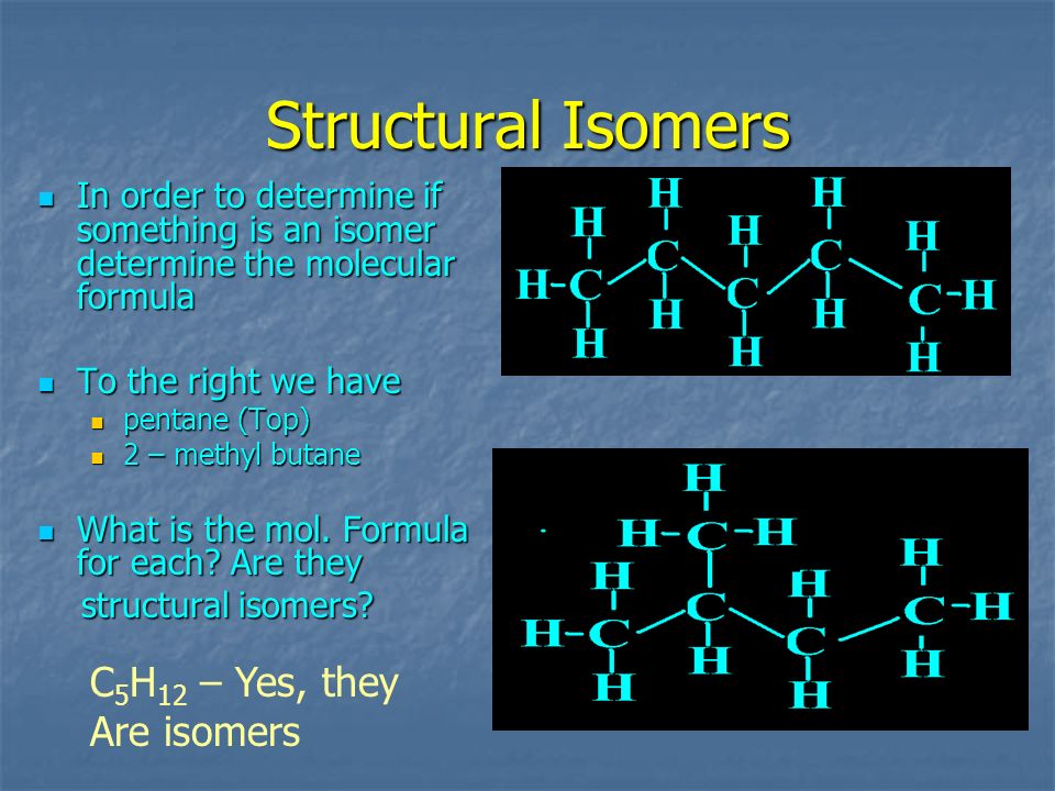 Structural Isomers C5H12 - Yes, they Are isomers.