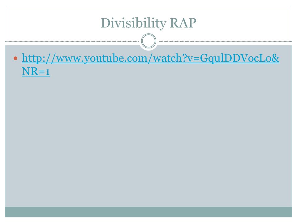 Divisibility RAP   v=GqulDDVocLo&NR=1