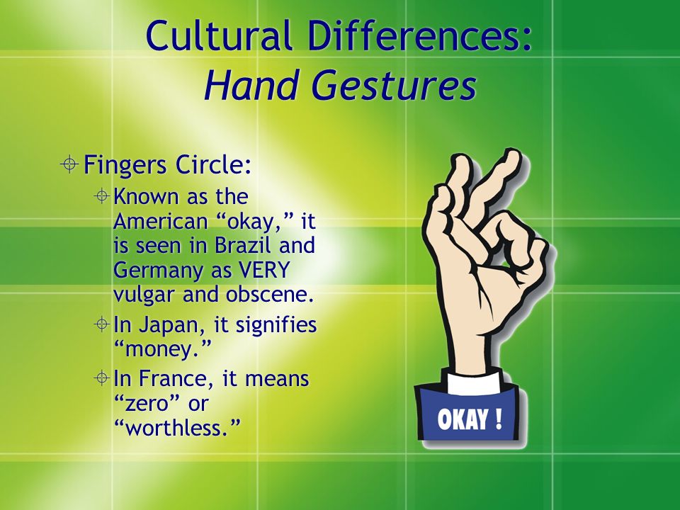 Cultural Differences: Hand Gestures.