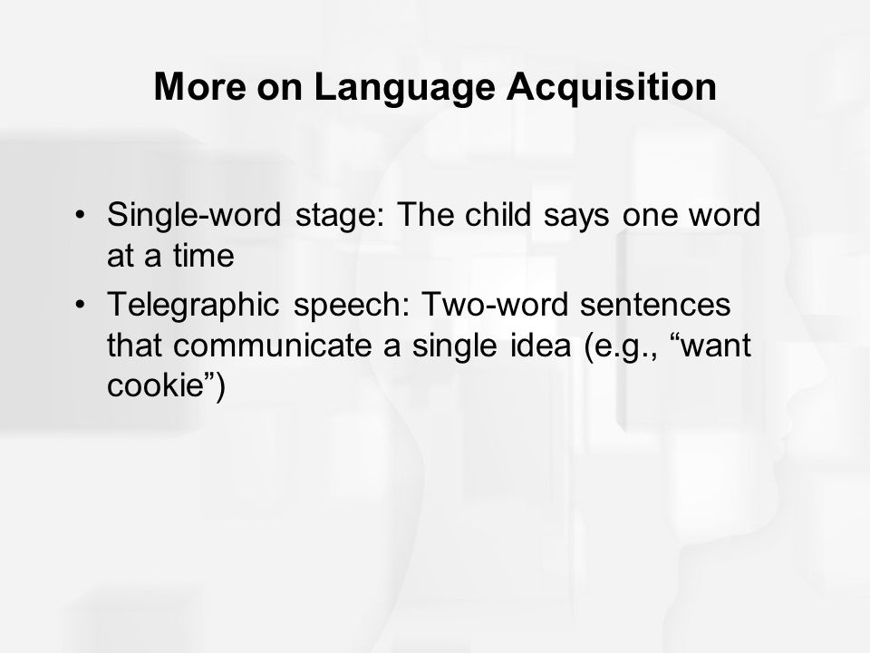 More on Language Acquisition