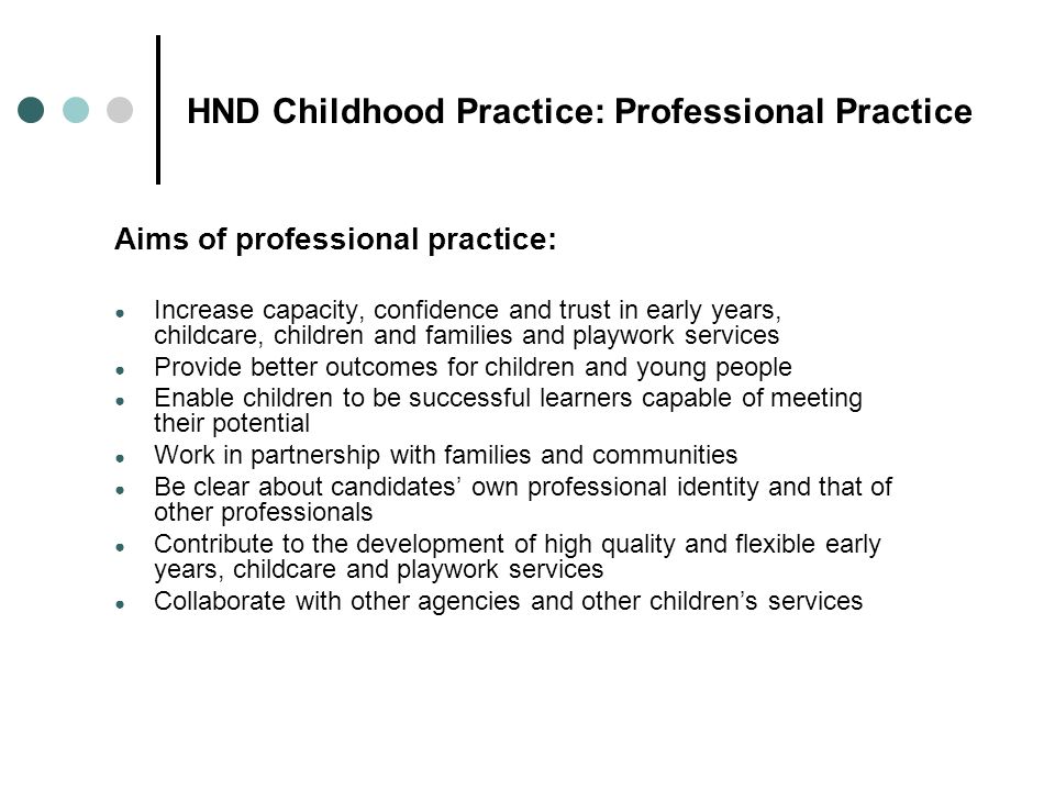 HND Childhood Practice: Professional Practice