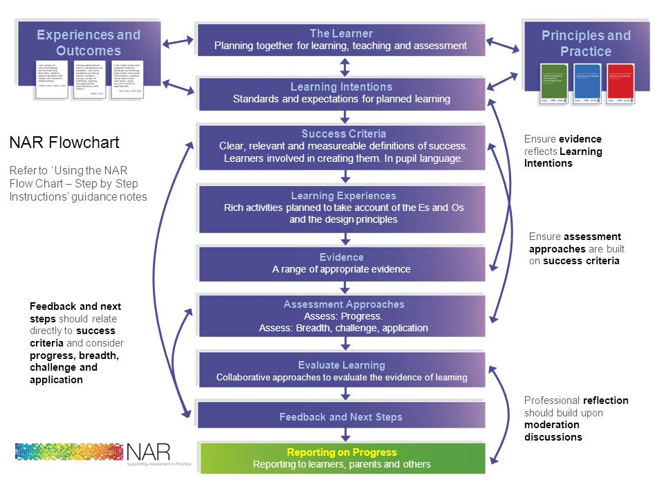 NAR Flowchart Experiences and Outcomes Principles and Practice
