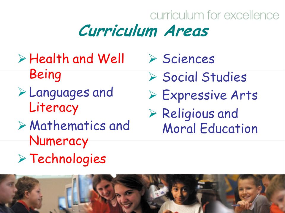Curriculum Areas Health and Well Being Languages and Literacy