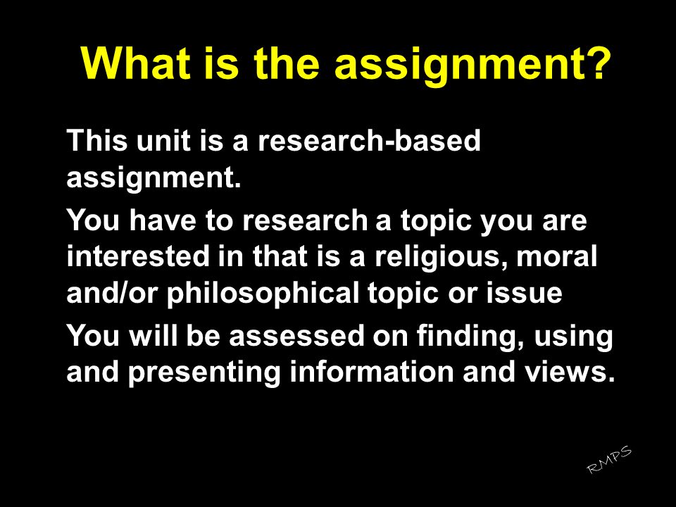 What is the assignment