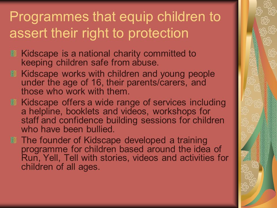 Programmes that equip children to assert their right to protection
