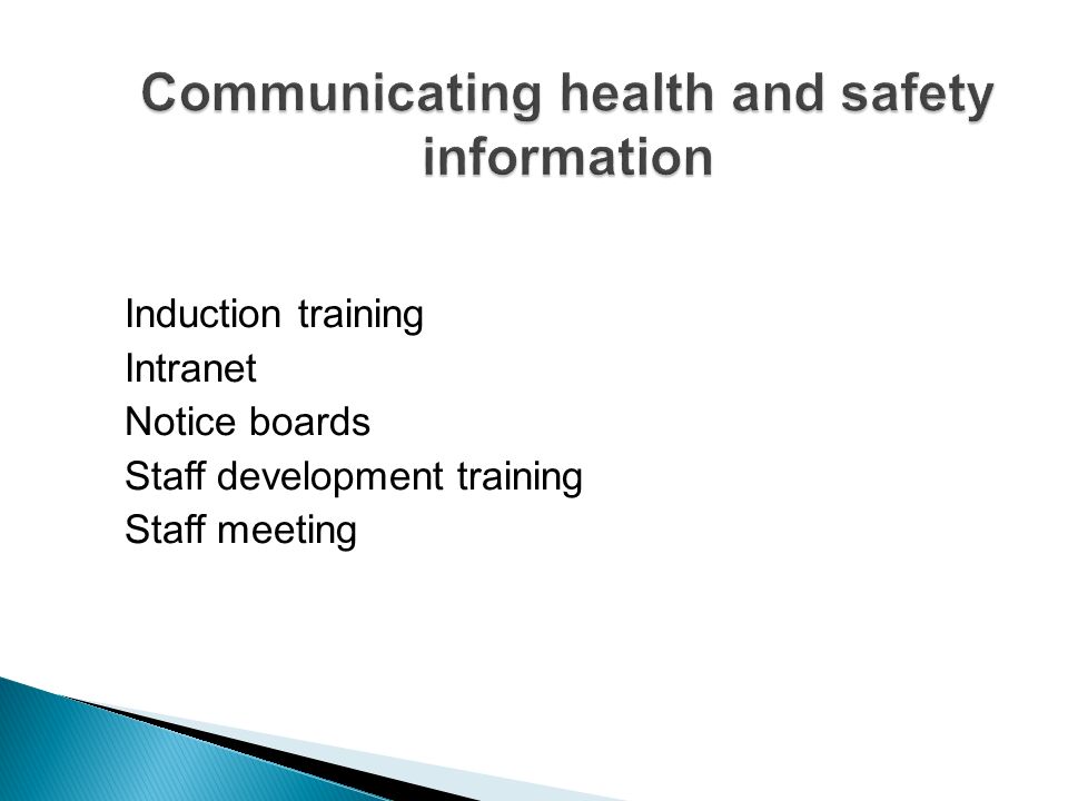 Communicating health and safety information
