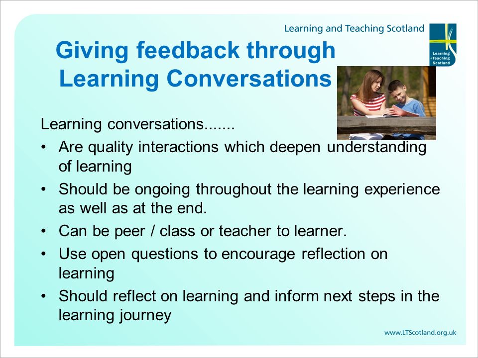 Giving feedback through Learning Conversations