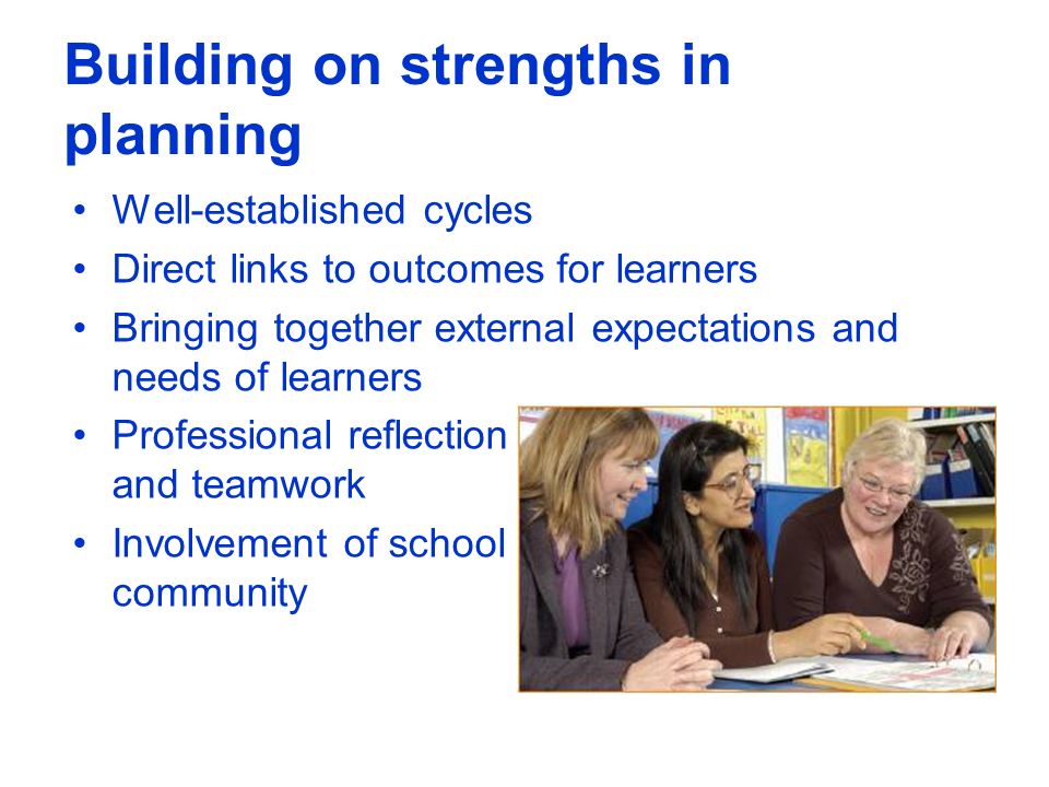 Building on strengths in planning