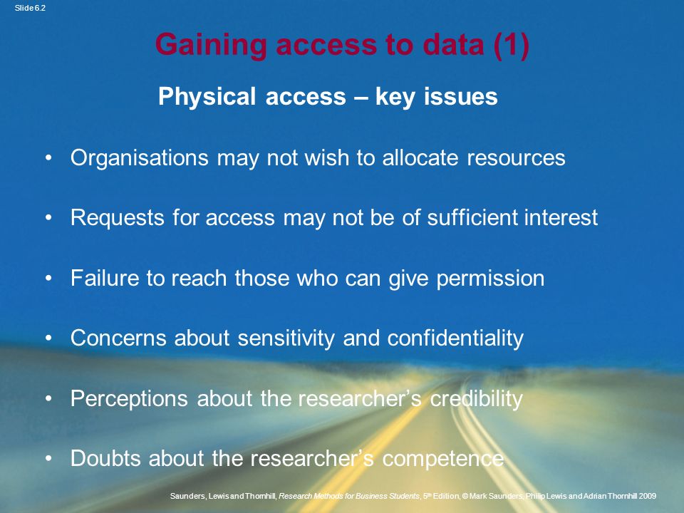 Gaining access to data (1)