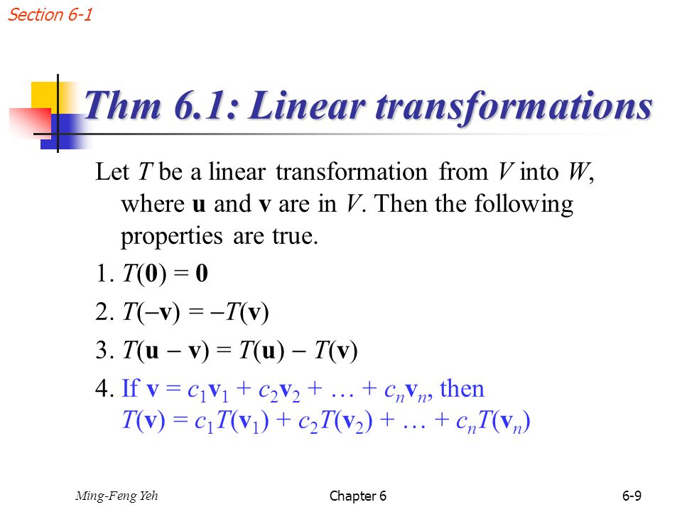 Chap 6 Linear Transformations Ppt Download