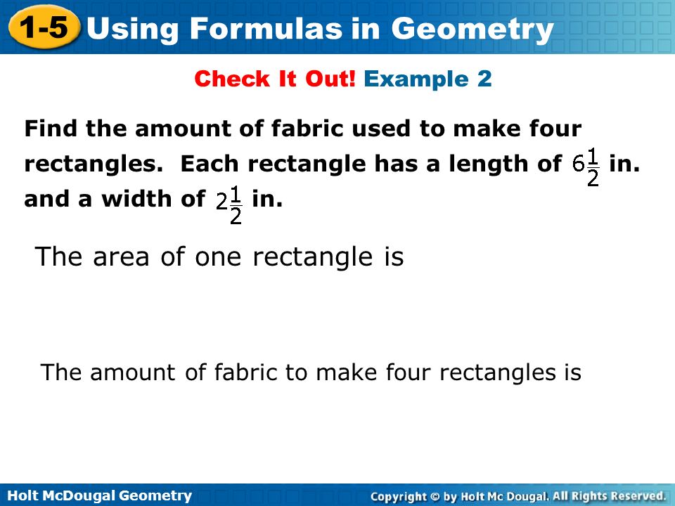 The area of one rectangle is