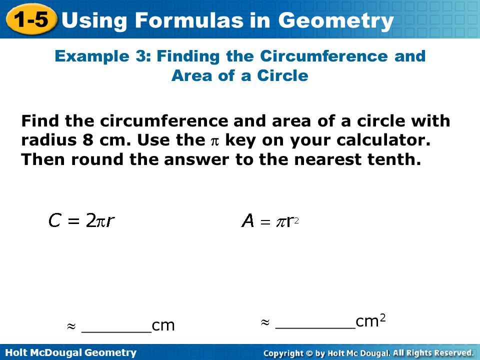Example 3: Finding the Circumference and