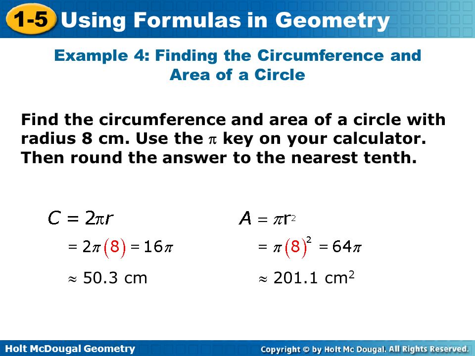 Example 4: Finding the Circumference and