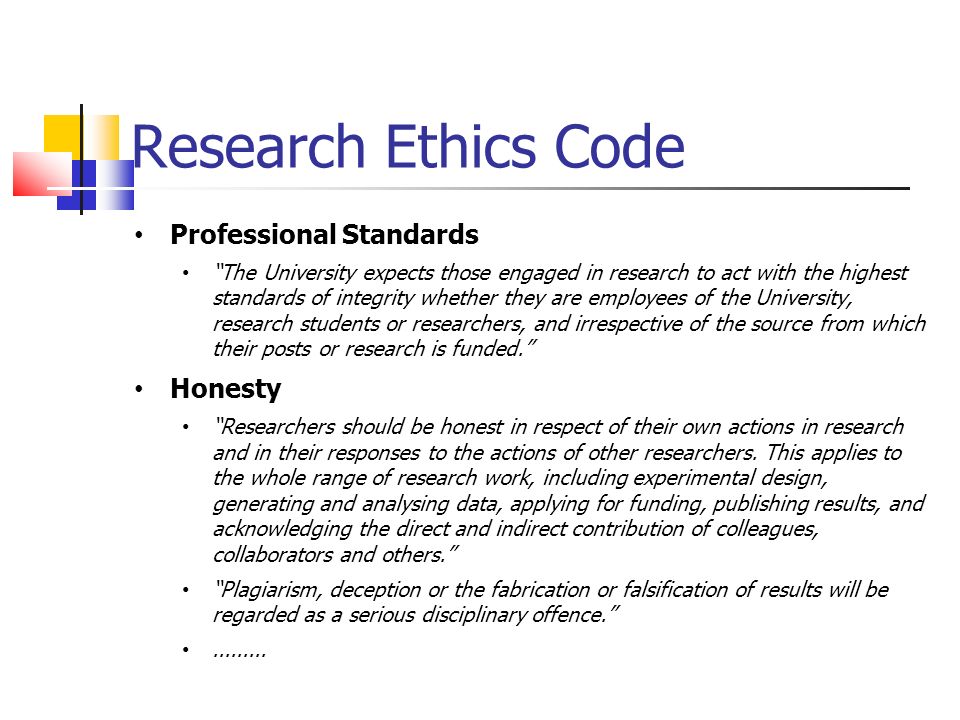 Research Ethics Code Professional Standards Honesty