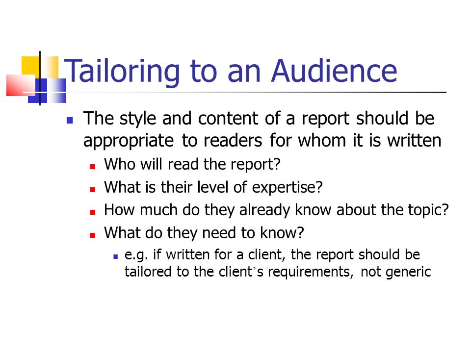 Tailoring to an Audience