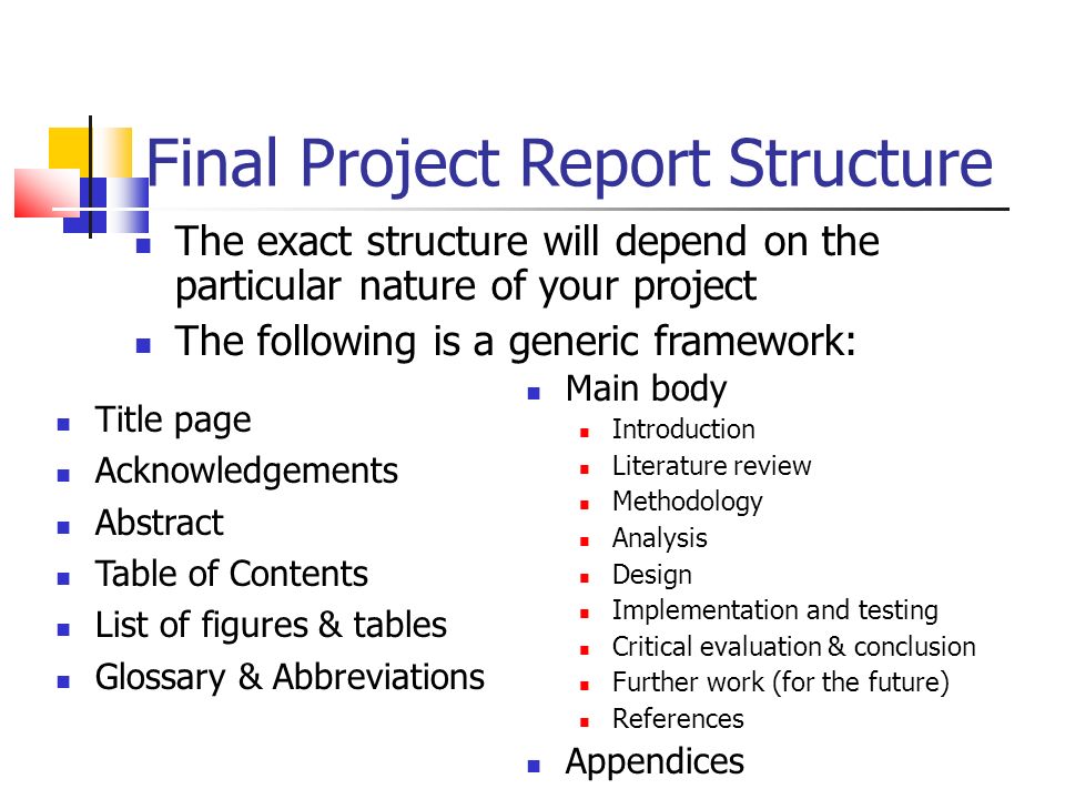 Final Project Report Structure