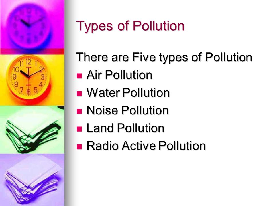 types of pollution and their sources