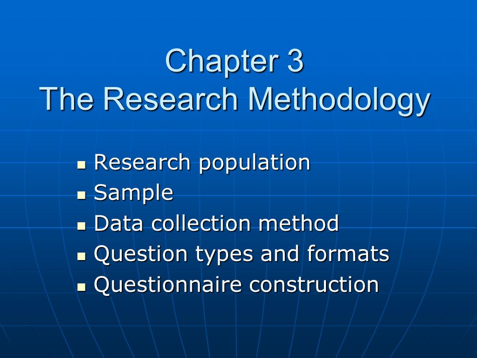 how to write a good research methodology chapter