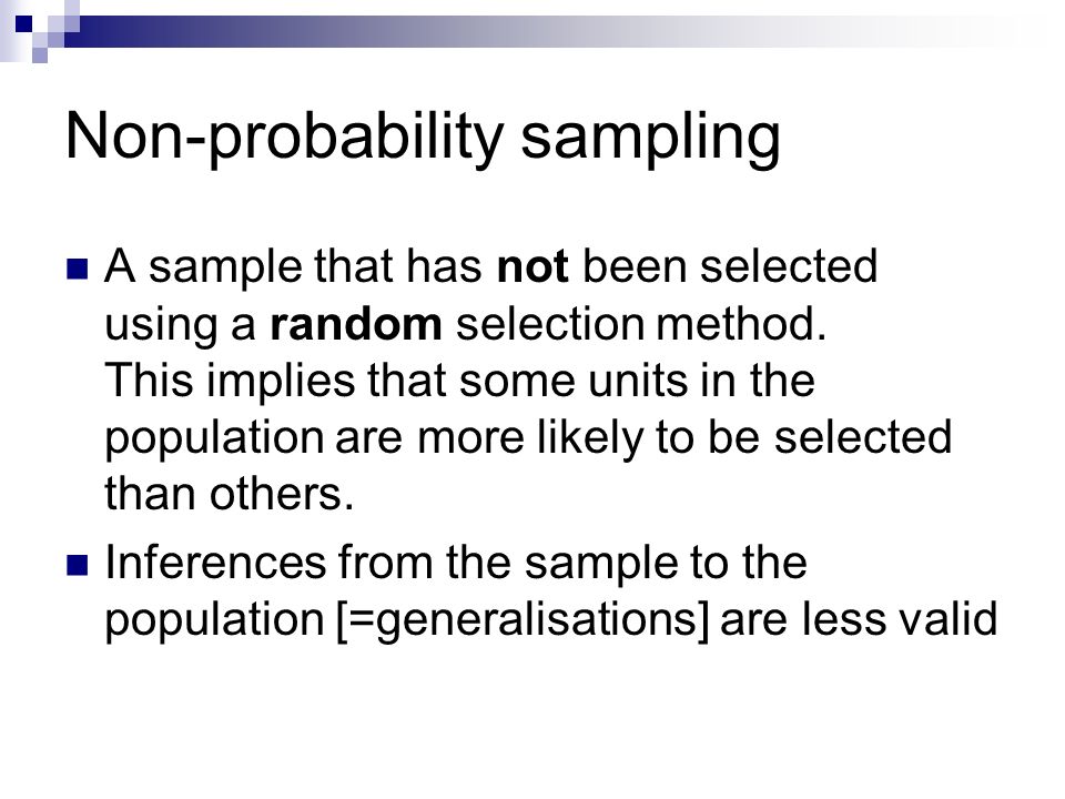 Non-probability sampling