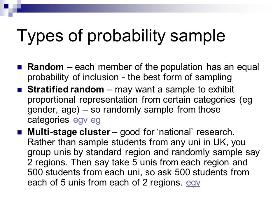 Types of probability sample