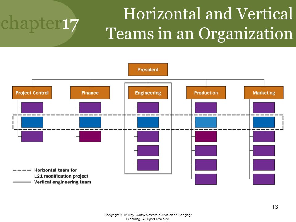 Horizontal and Vertical Teams in an Organization.