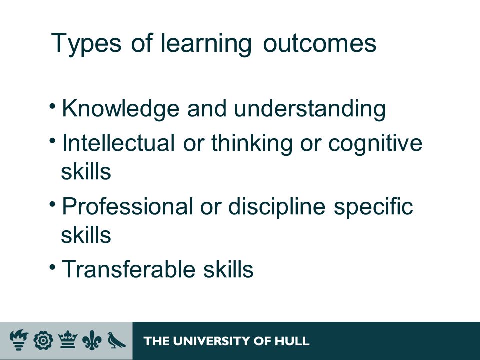Types of learning outcomes
