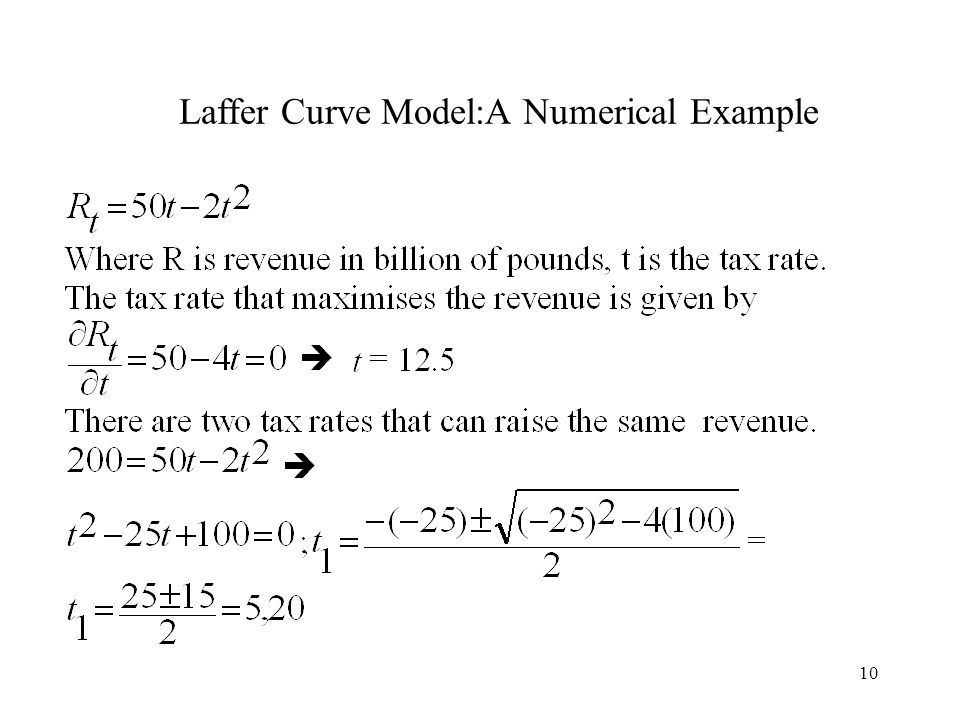 Laffer Curve Model:A Numerical Example