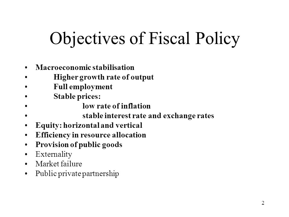 Objectives of Fiscal Policy