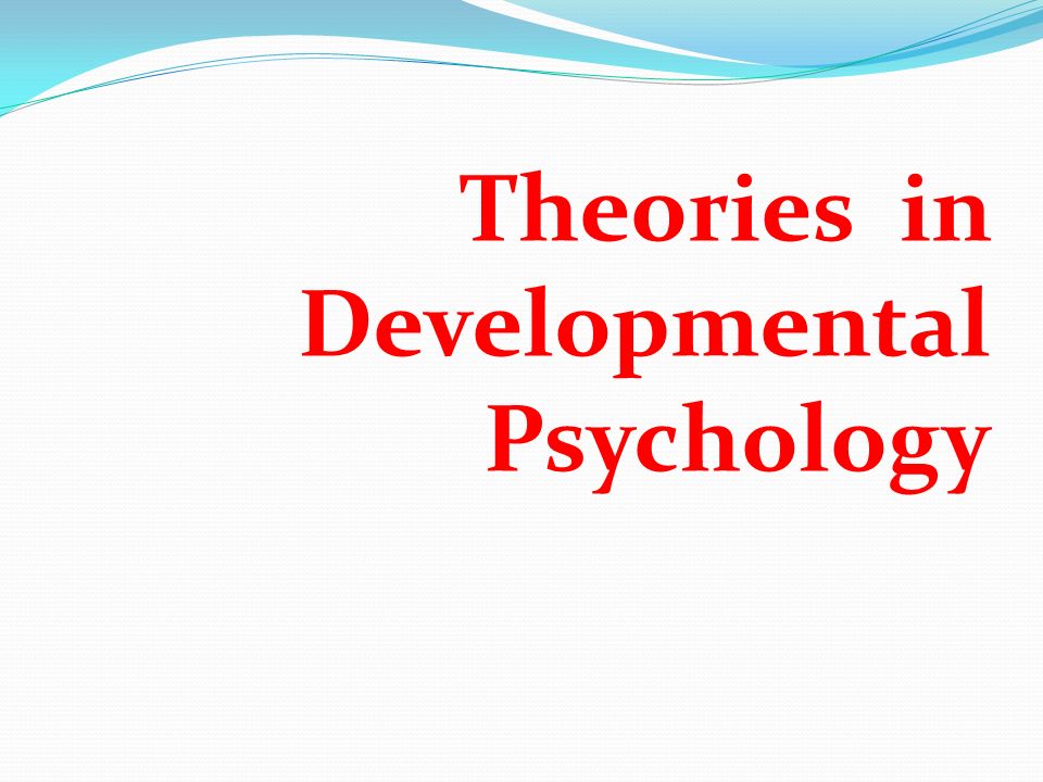 Theories in Developmental Psychology