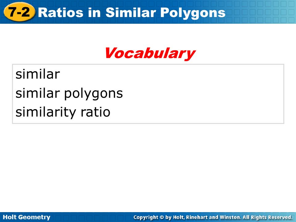 Vocabulary similar similar polygons similarity ratio