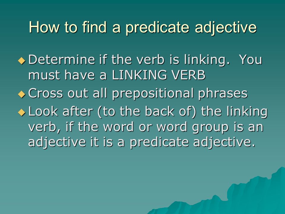 How to find a predicate adjective