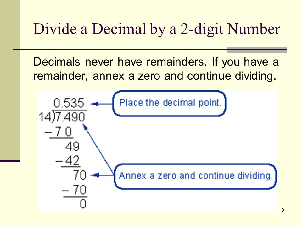 Divide a Decimal by a 2-digit Number