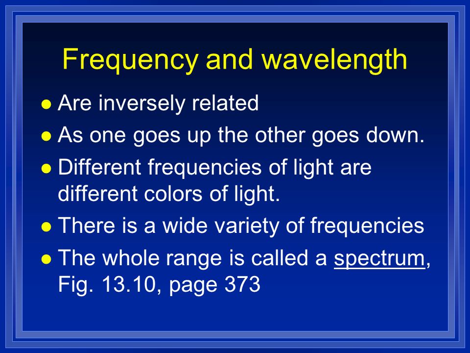 Frequency and wavelength