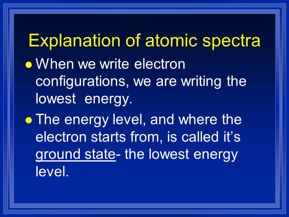 Explanation of atomic spectra