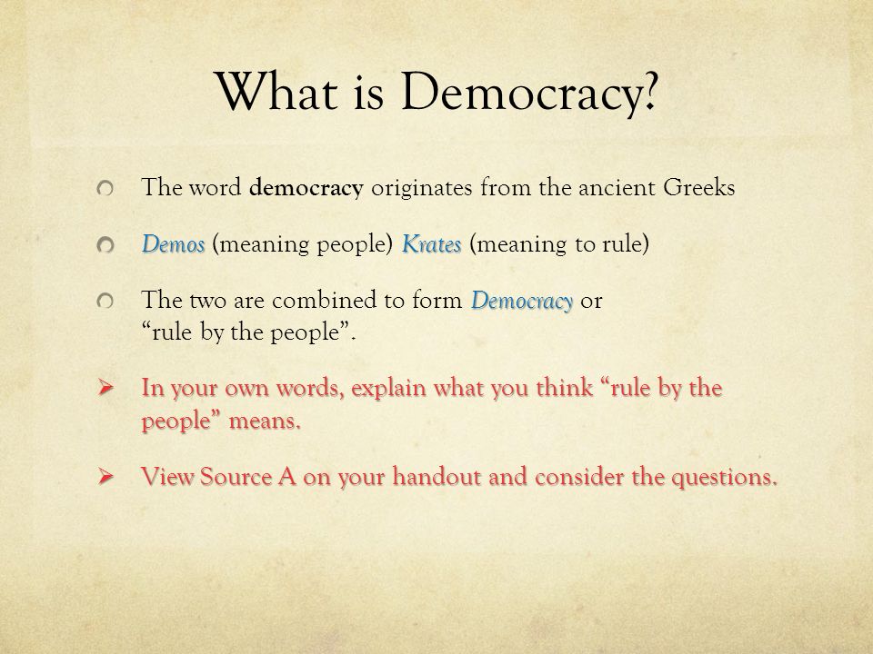 define democracy in your own words