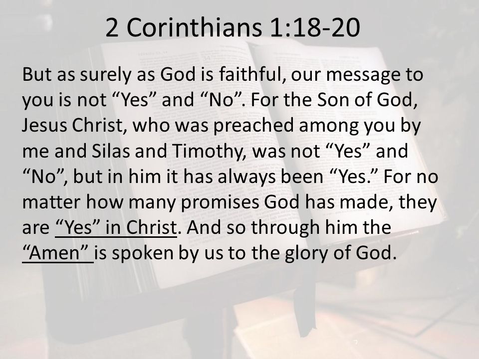 2 Corinthians 1:18-20