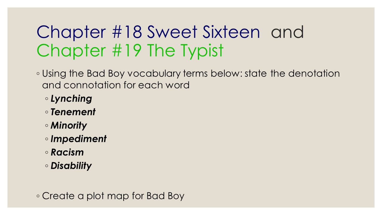 Unit 1 Bad Boy By Walter Dean Myers Ppt Download