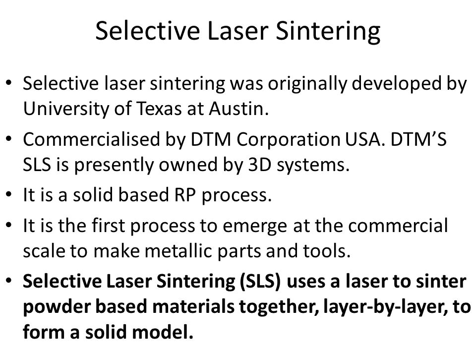 Selective Laser Sintering - ppt video online download