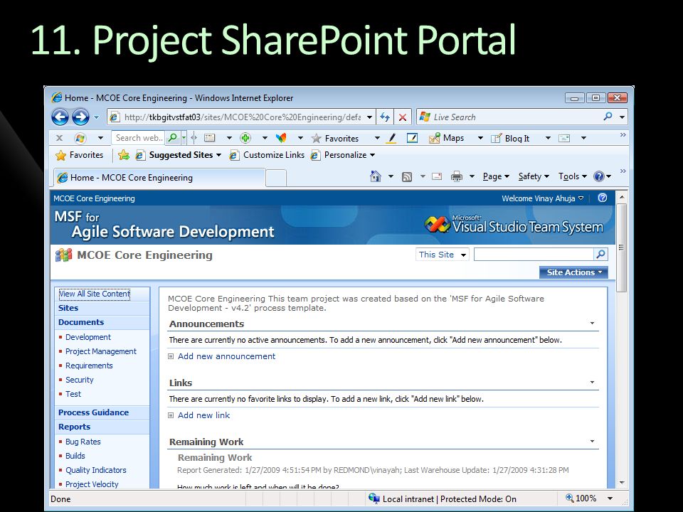 11. Project SharePoint Portal