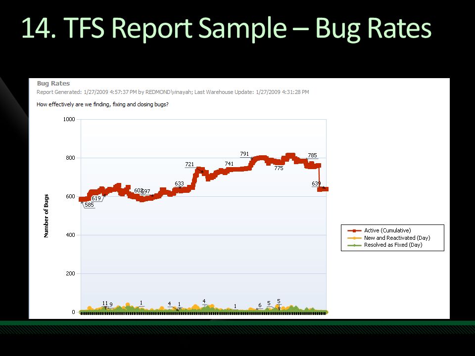 14. TFS Report Sample – Bug Rates