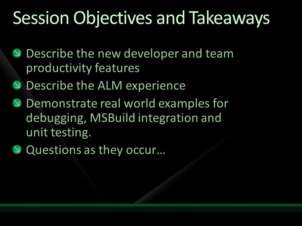 Session Objectives and Takeaways