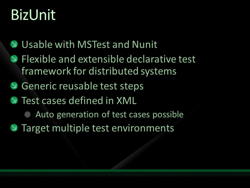 BizUnit Usable with MSTest and Nunit