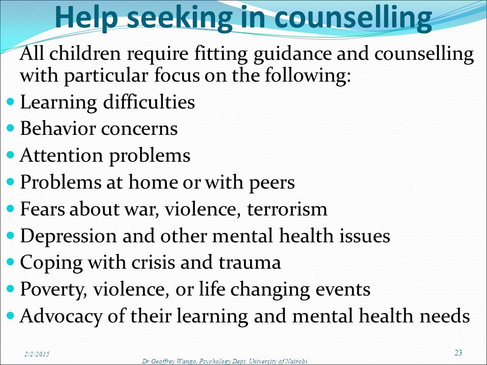Help seeking in counselling
