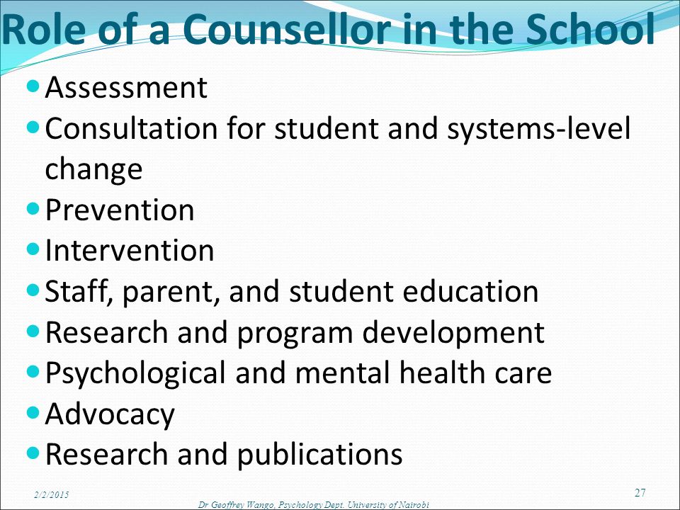 Role of a Counsellor in the School