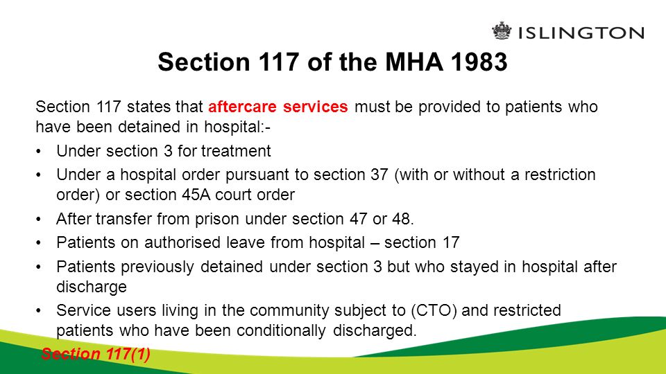Section 117 Of The Mental Health Act 1983 A Brief Summary Ppt Download