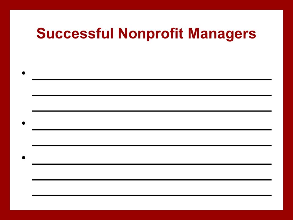 Successful Nonprofit Managers