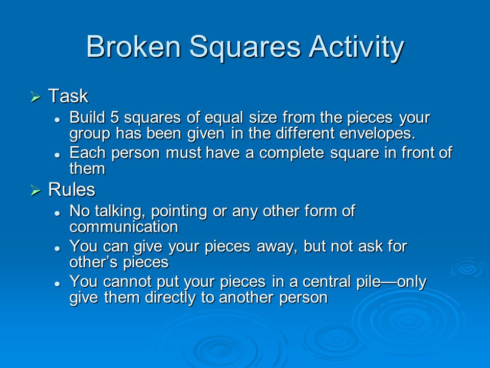 Broken Squares Activity