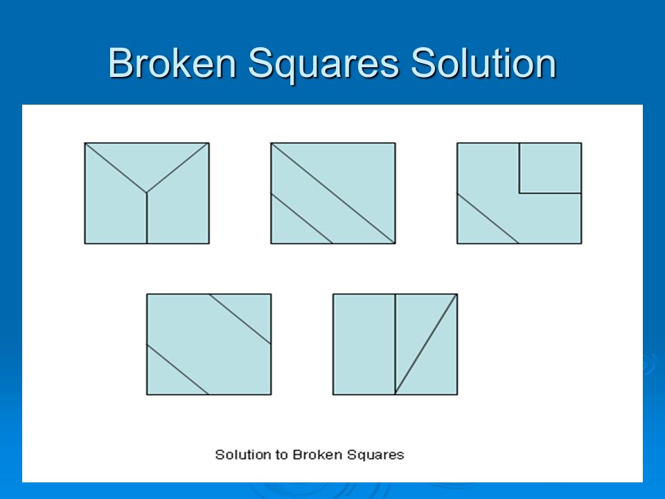 Broken Squares Solution
